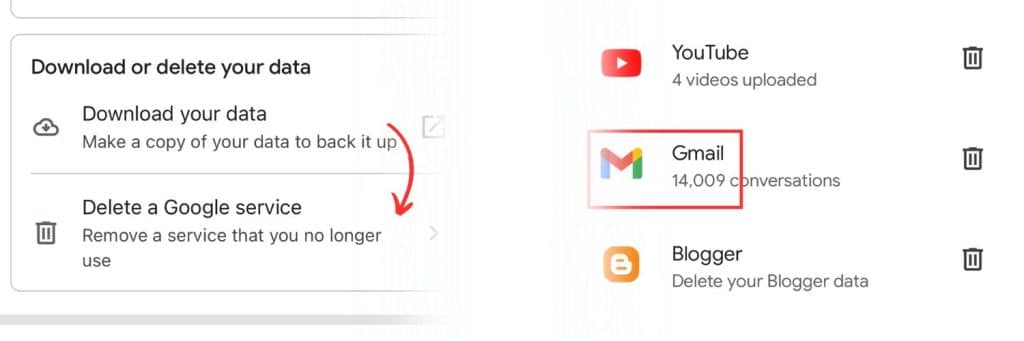 remove gmail
